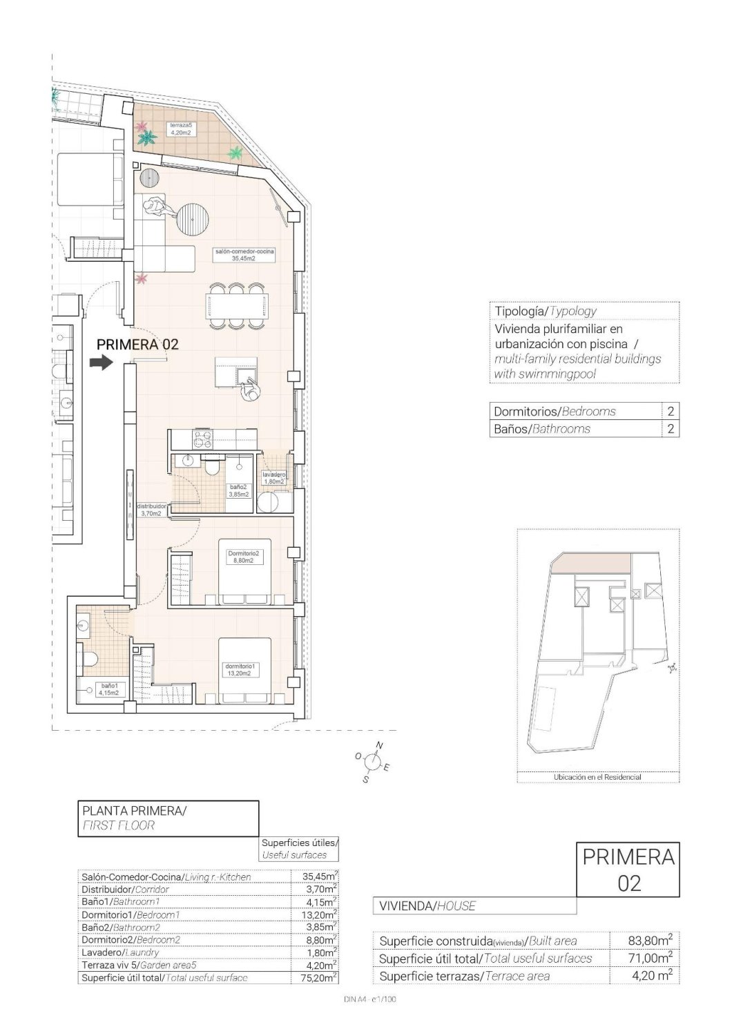Apartment in Hondon De Las Nieves, Alicante, Spain 2 bedrooms, 83 sq.m. No. 135374