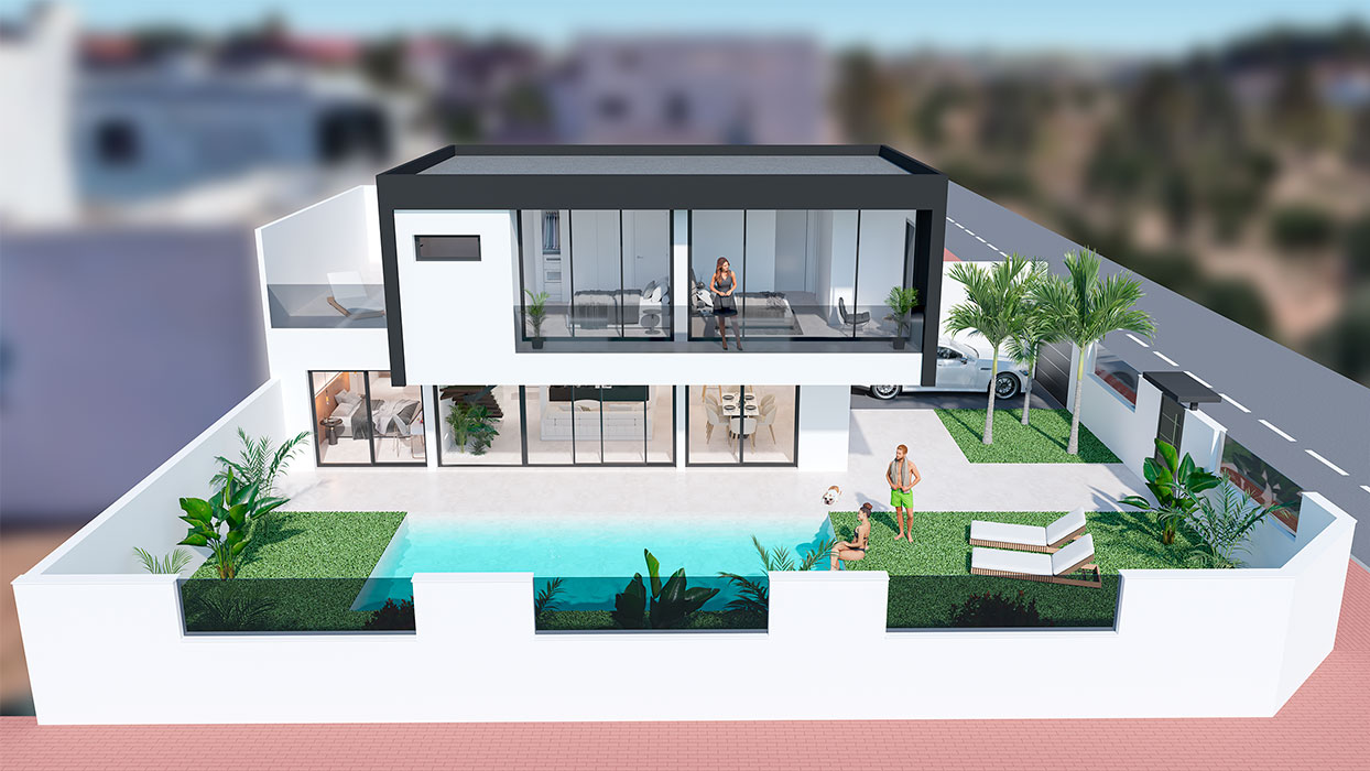 Villa en San Pedro del Pinatar, Murcia, España 3 dormitorios, 155 m2 No. 133857