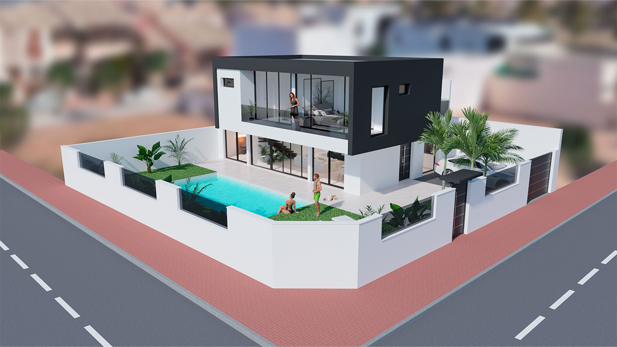 Villa en San Pedro del Pinatar, Murcia, España 3 dormitorios, 155 m2 No. 133857