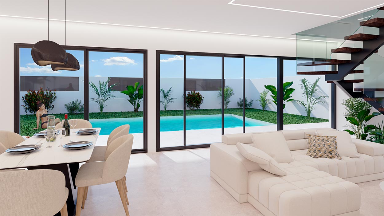 Villa en San Pedro del Pinatar, Murcia, España 3 dormitorios, 155 m2 No. 133857
