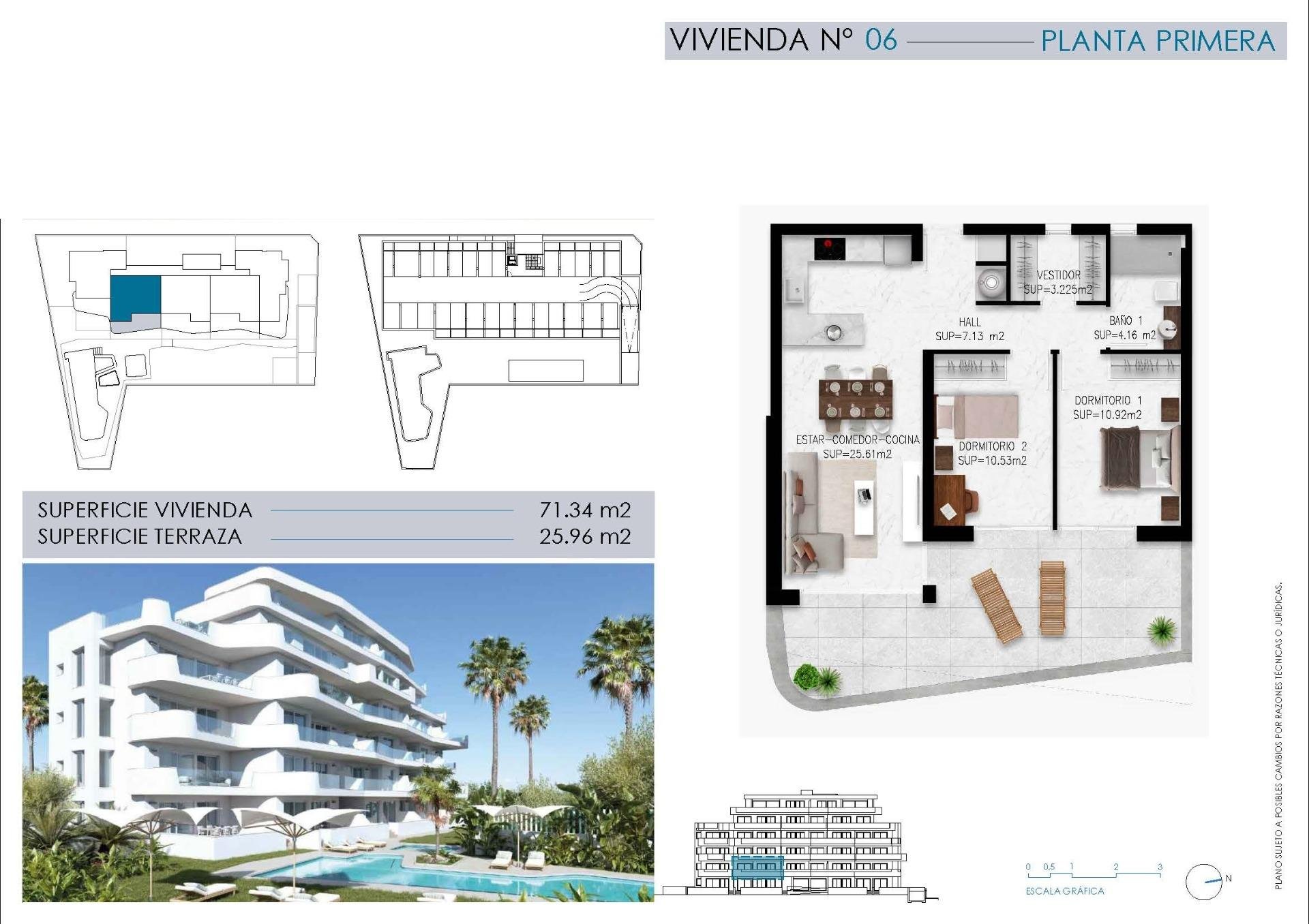Huoneisto Mil Palmeras, Alicante, Espanja 2 makuuhuonetta, 71 m2 No. 134007