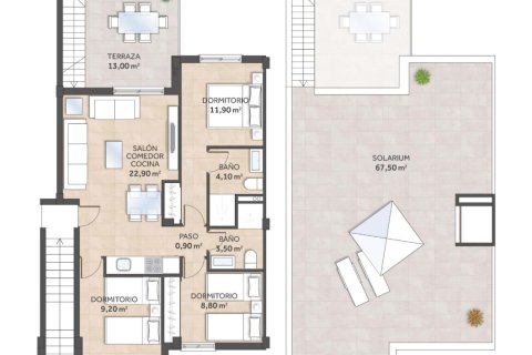 Продажа бунгало в Сан-Мигель-де-Салинас, Аликанте, Испания 3 спальни, 73м2 №141642 - фото 16