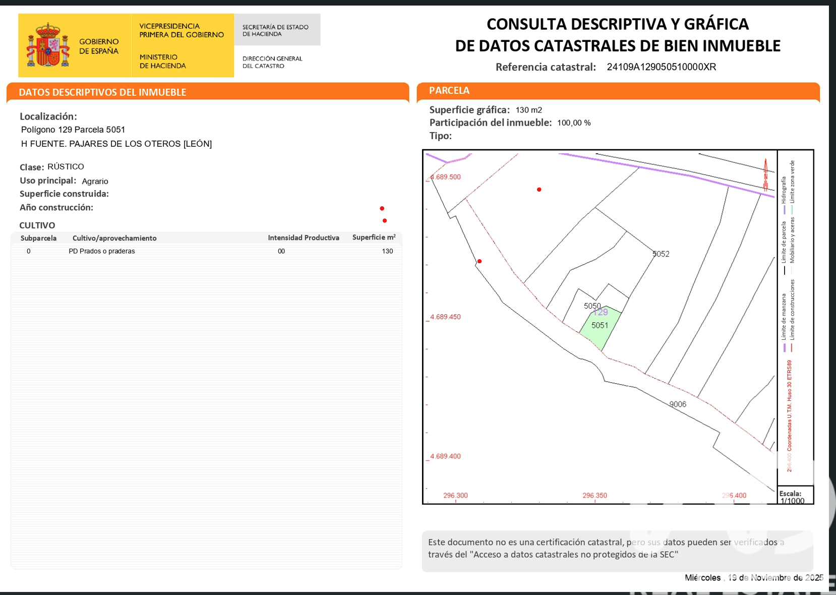 Land plot in Pajares De Los Oteros, Leon, Spain 896 sq.m. No. 185389