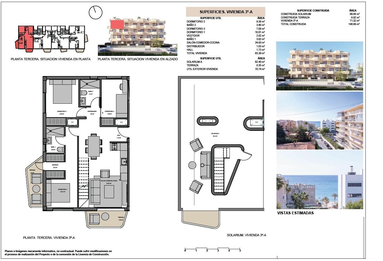 Wohnung in El Campello, Alicante, Spanien 3 Schlafzimmer, 71 m2 Nr. 148799