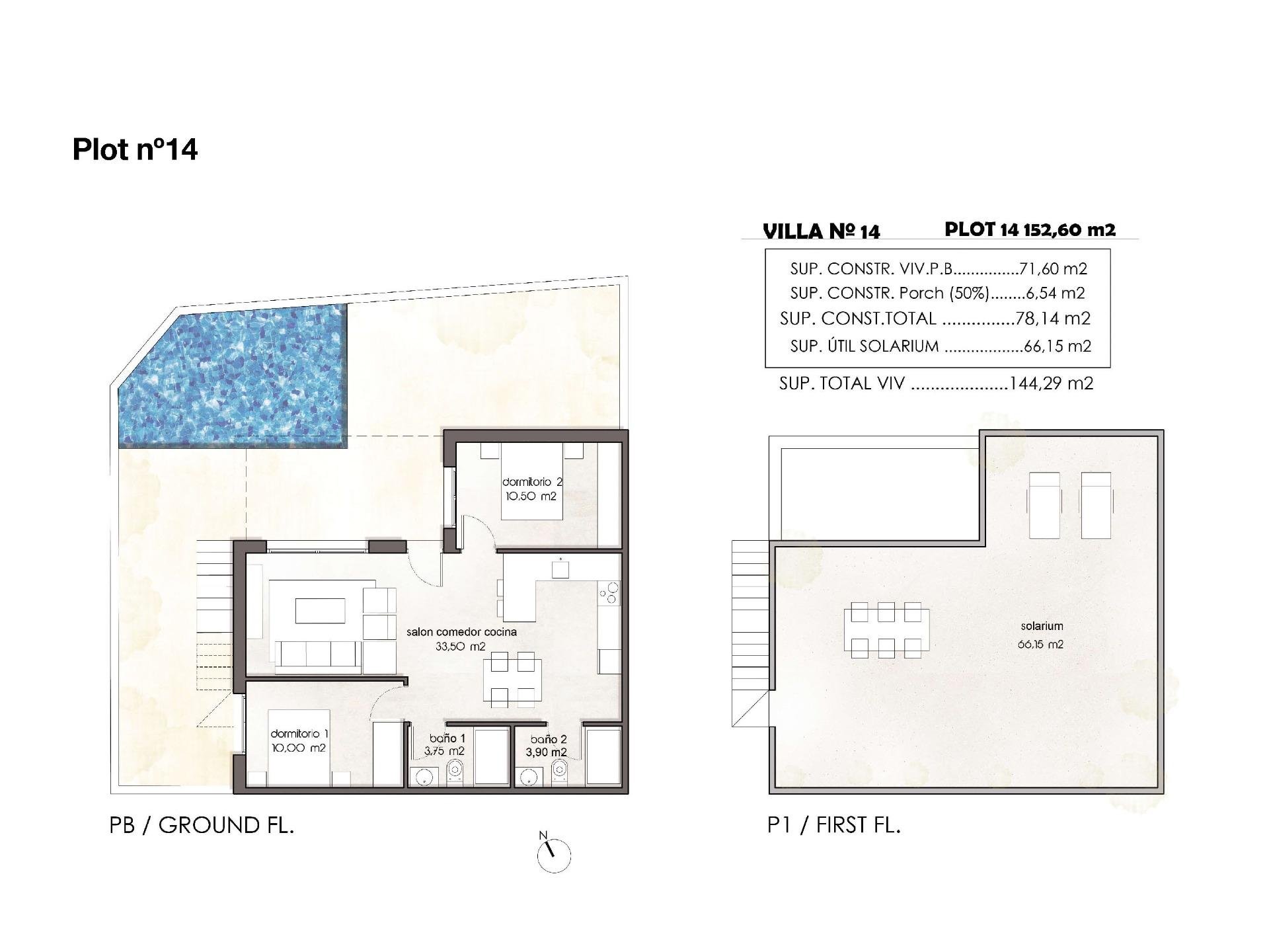 Villa Pilar de la Horadada, Alicante, Spānijā 2 istabas, 71 m2 Nr. 149253