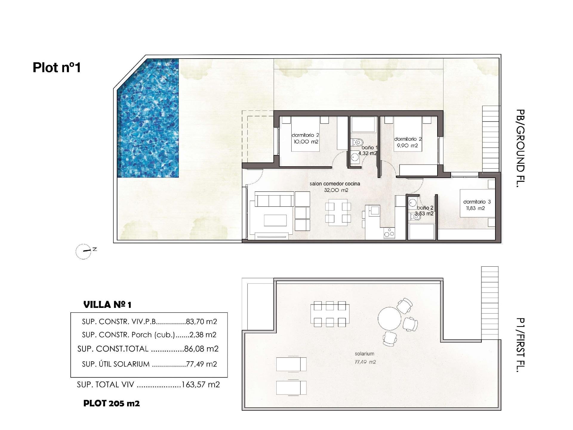 Villa Pilar de la Horadada, Alicante, Spānijā 3 istabas, 83 m2 Nr. 149254