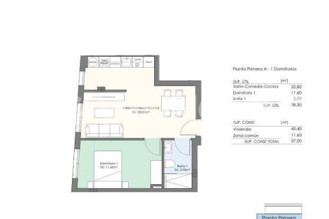 Apartamento en venta en Torrevieja, Alicante, España 1 dormitorio, 57 m2 No. 191653 - foto 26