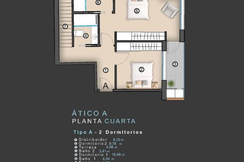 Ático en venta en Alicante, España 2 dormitorios, 90 m2 No. 187368 - foto 12