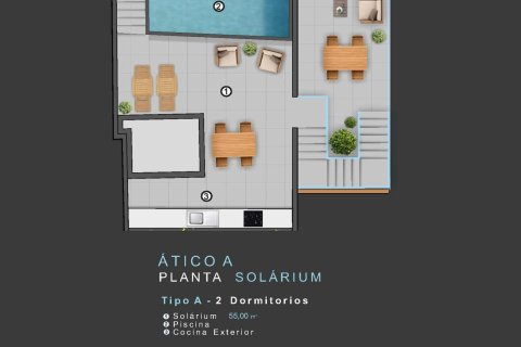 Ático en venta en Alicante, España 2 dormitorios, 90 m2 No. 187368 - foto 14