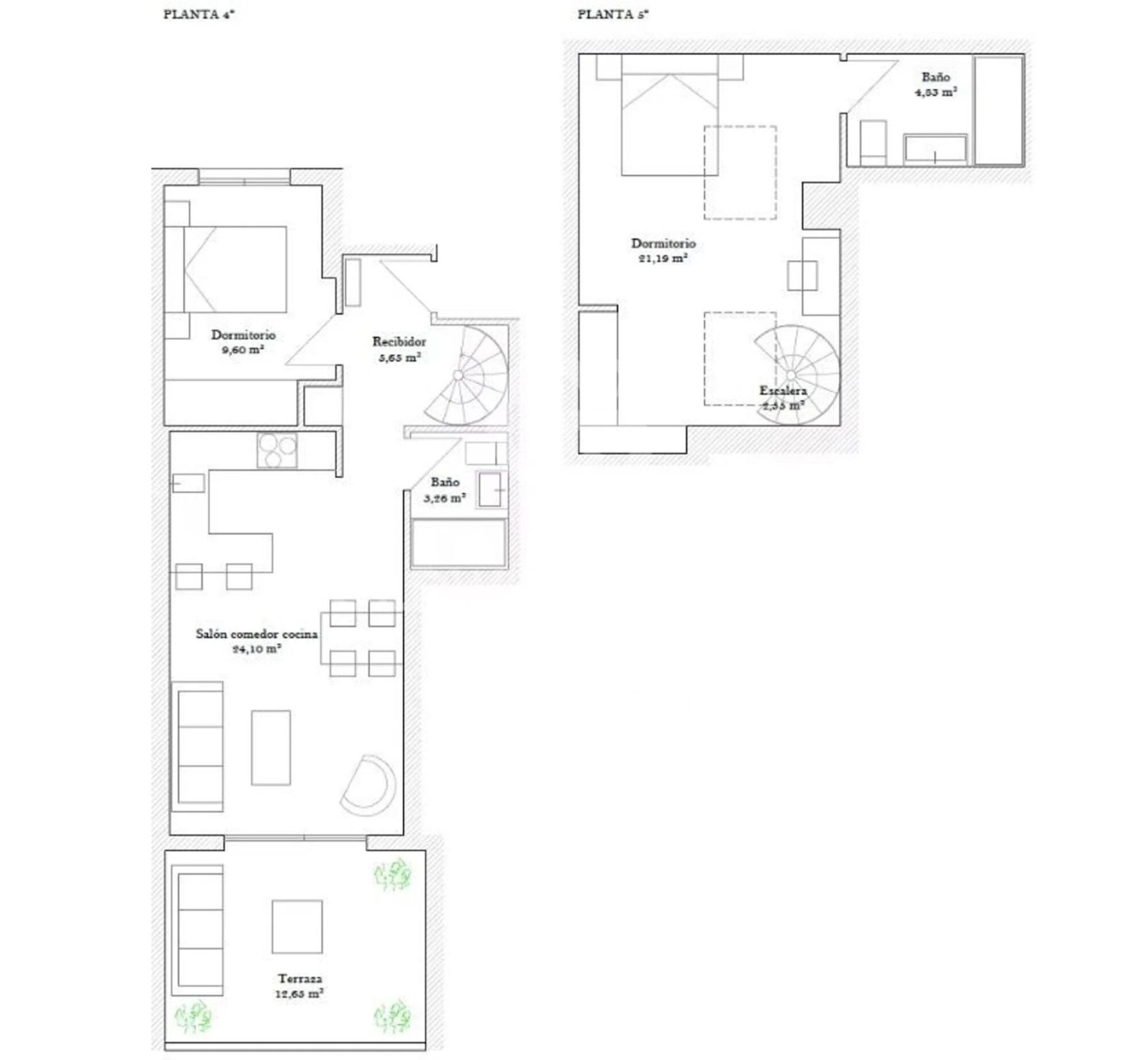 Attico a Madrid, Spagna 2 camere da letto, 114 mq. N° 179035