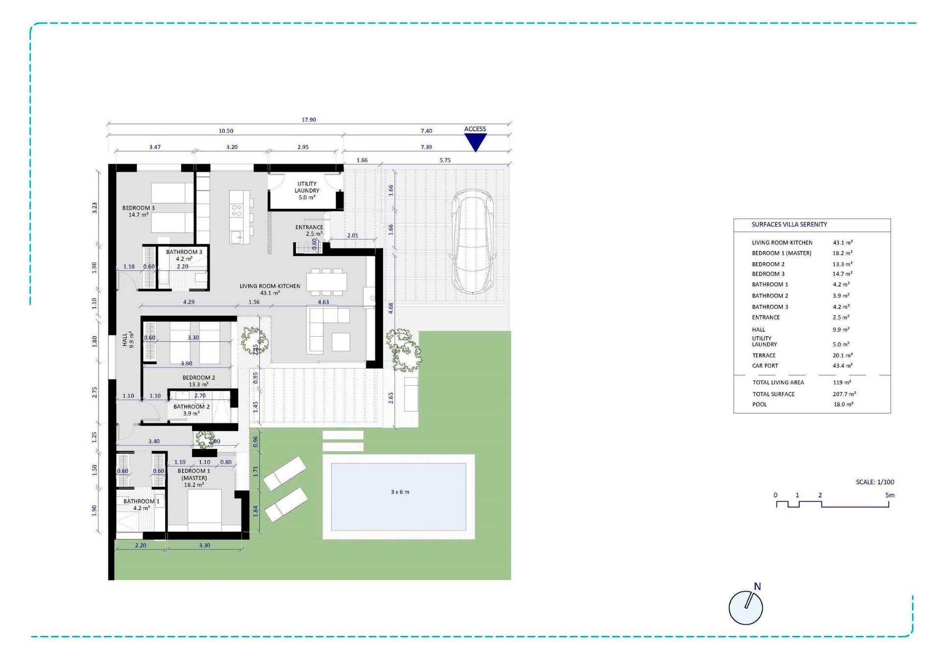 Villa Banos Y Mendigo, Murcia, Spānijā 3 istabas, 119 m2 Nr. 151766