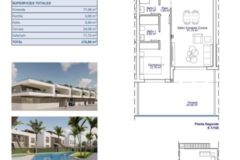 Penthäuser zum Verkauf in Pilar de la Horadada, Alicante, Spanien 2 Schlafzimmer, 77 m2 Nr. 187383 - Foto 12