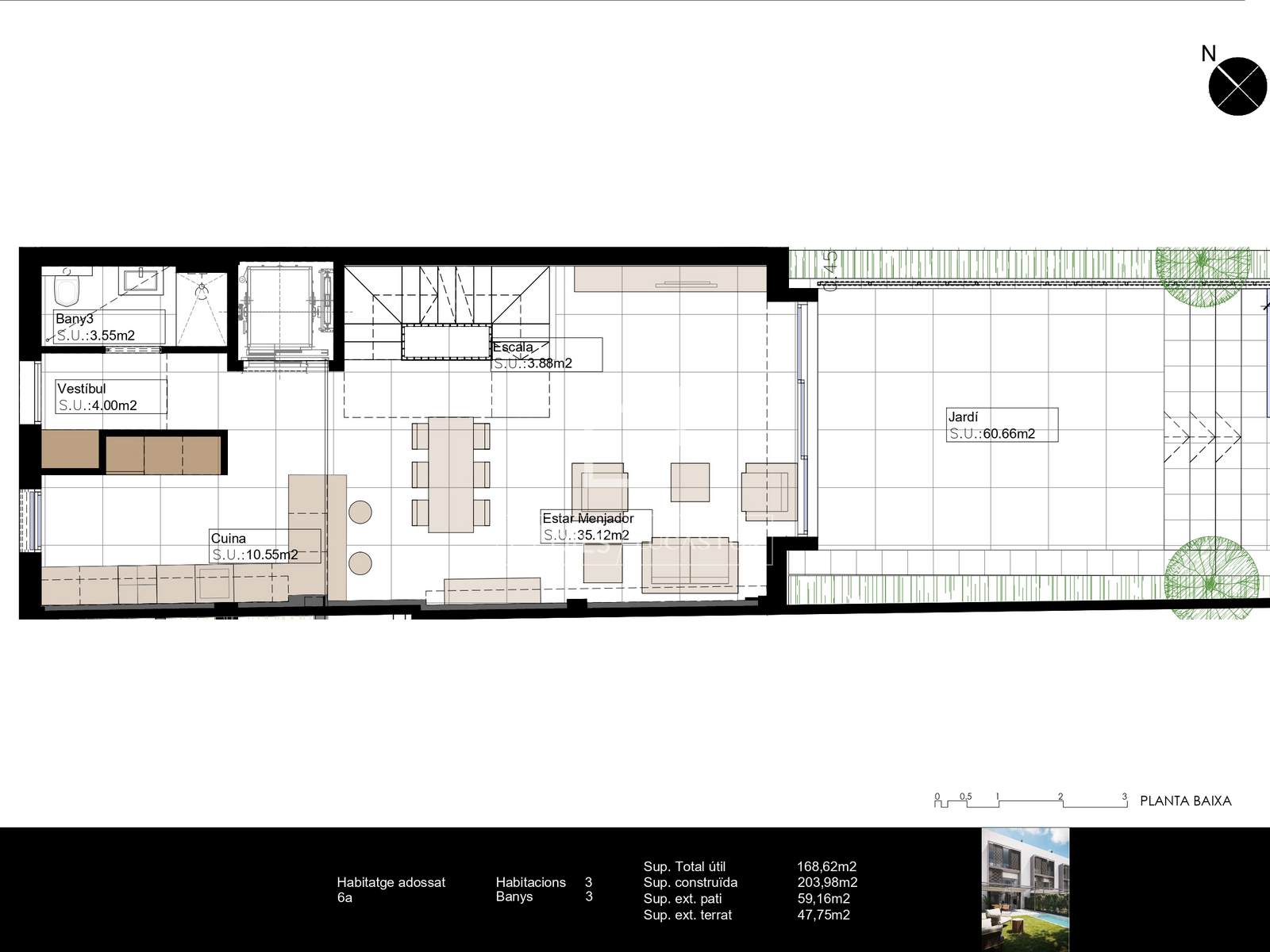 Huvila Barcelona, Espanja 3 makuuhuonetta, 159 m2 No. 192771