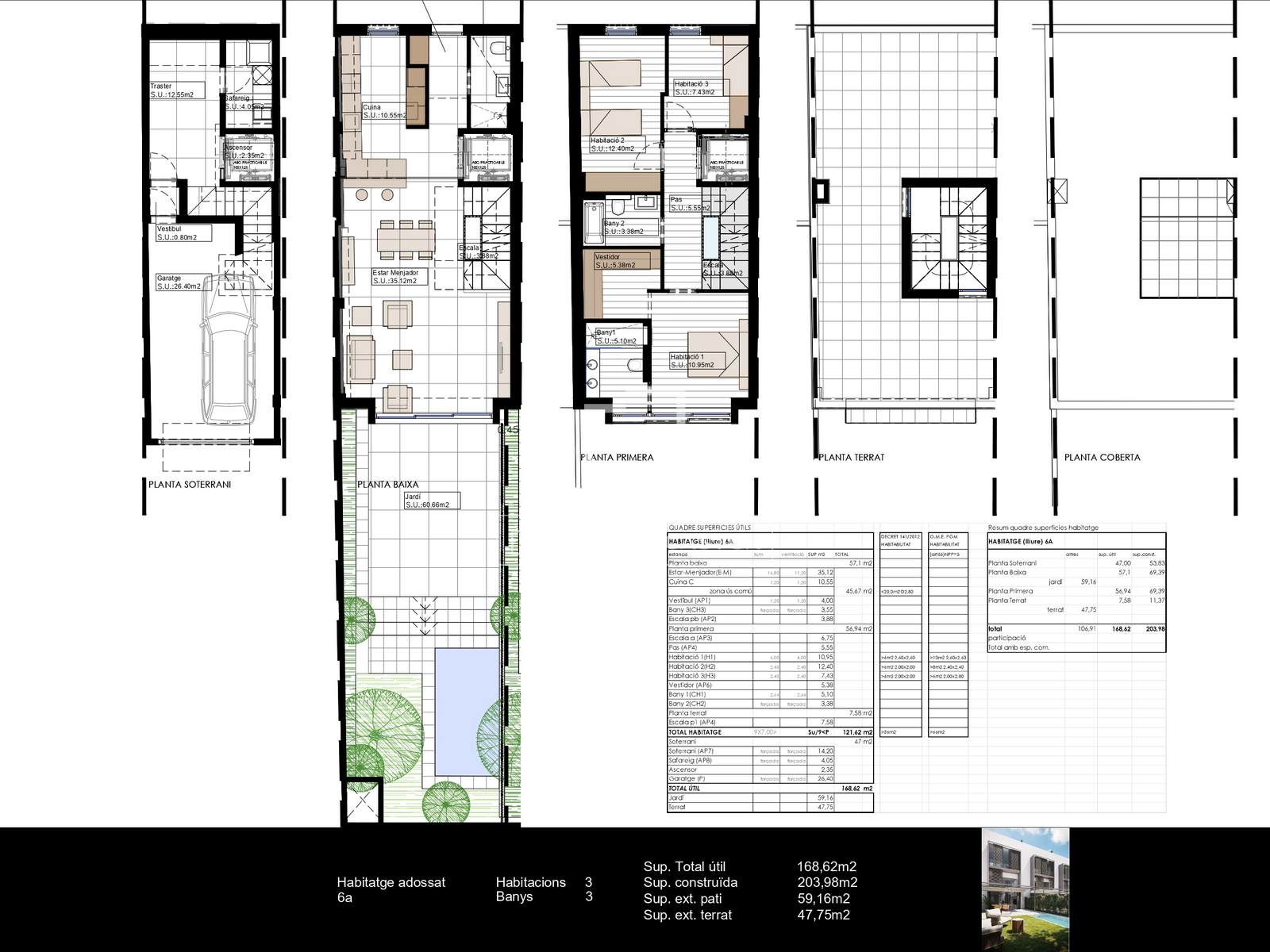 Huvila Barcelona, Espanja 3 makuuhuonetta, 159 m2 No. 192771