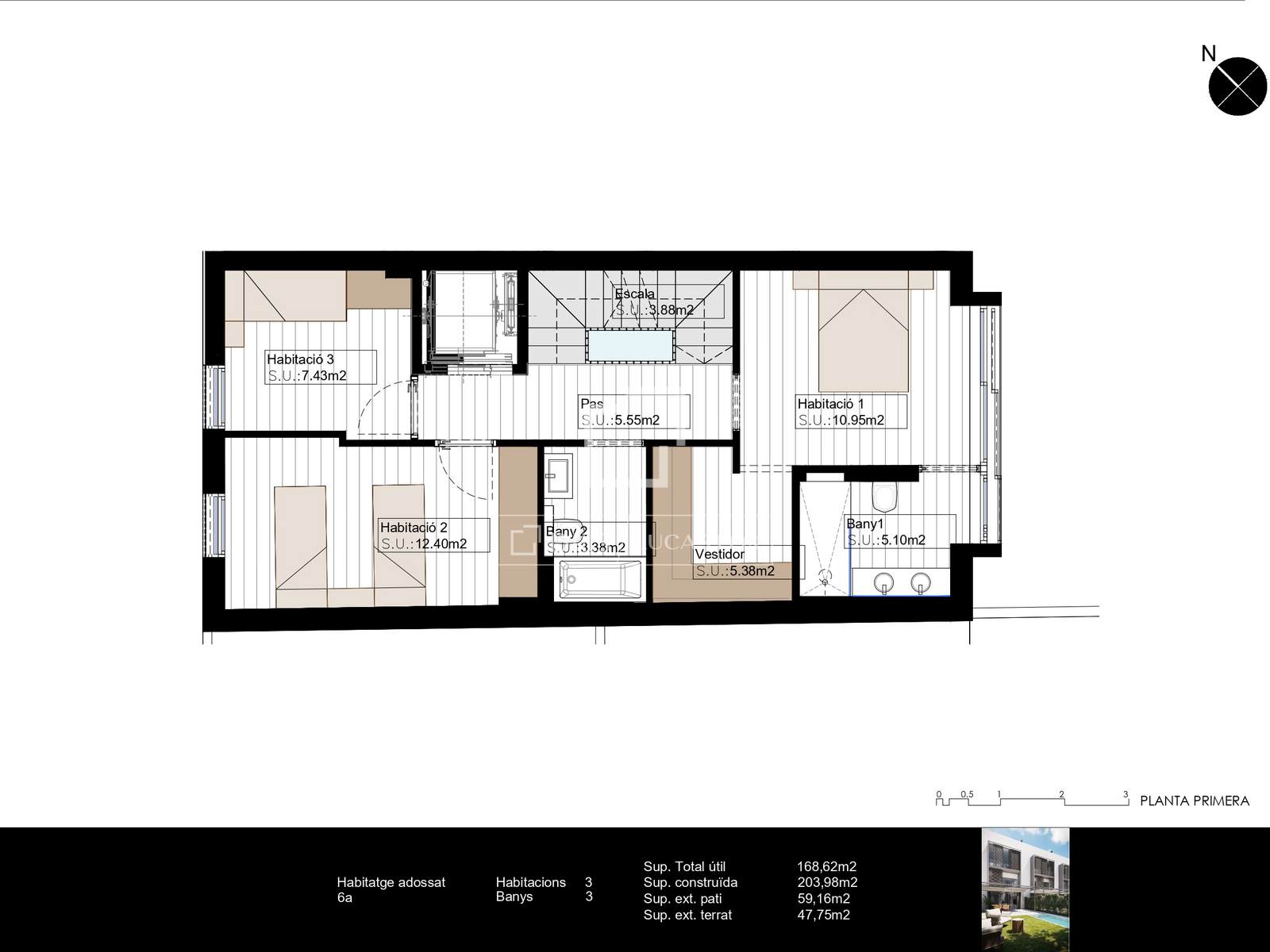 Huvila Barcelona, Espanja 3 makuuhuonetta, 159 m2 No. 192771