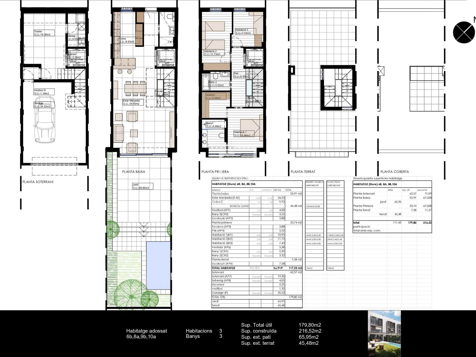 Huvila Barcelona, Espanja 3 makuuhuonetta, 174 m2 No. 192772
