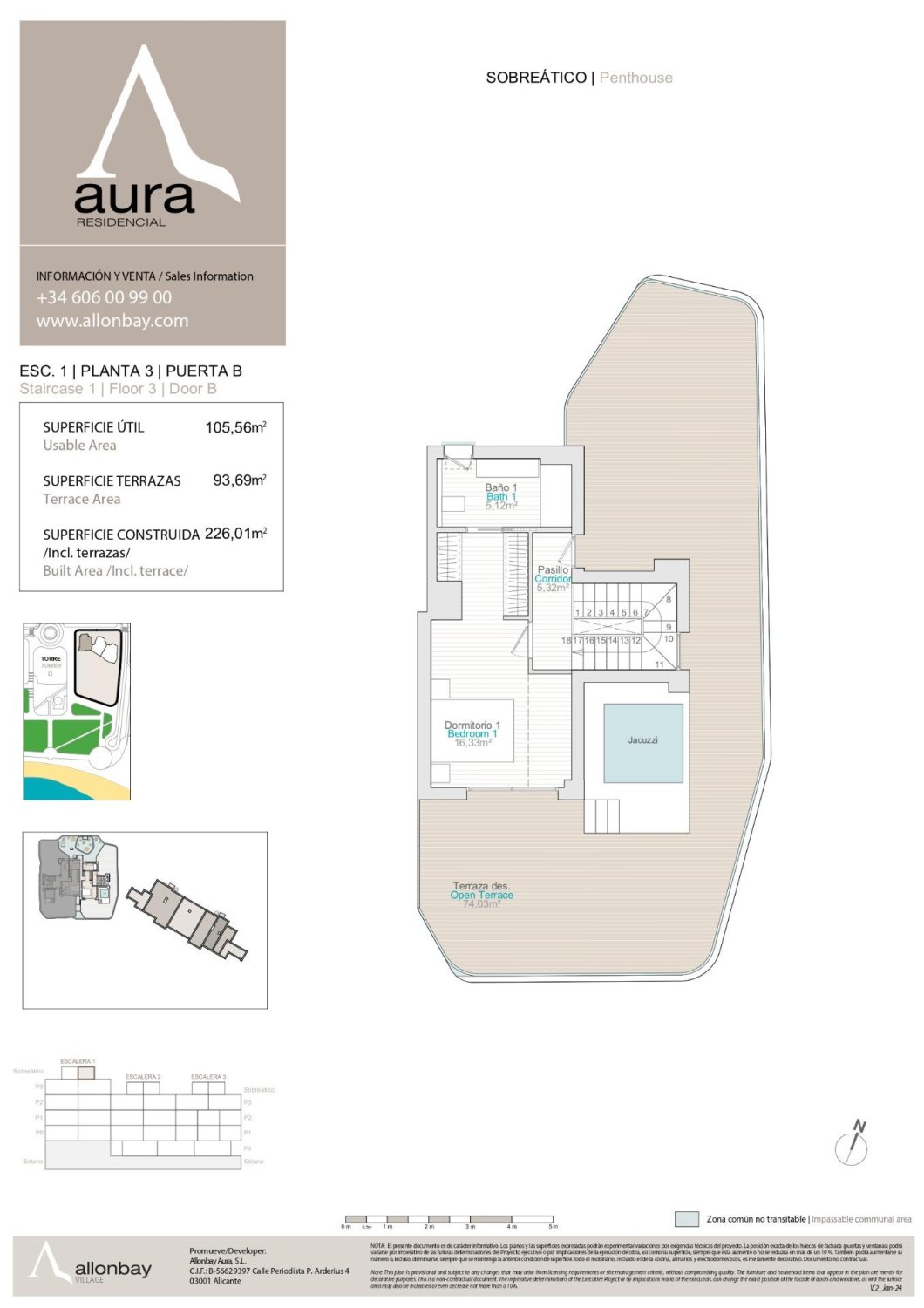 Penthouse w Villajoyosa, Alicante, Hiszpania 3 sypialnie, 226 mkw. nr 168014