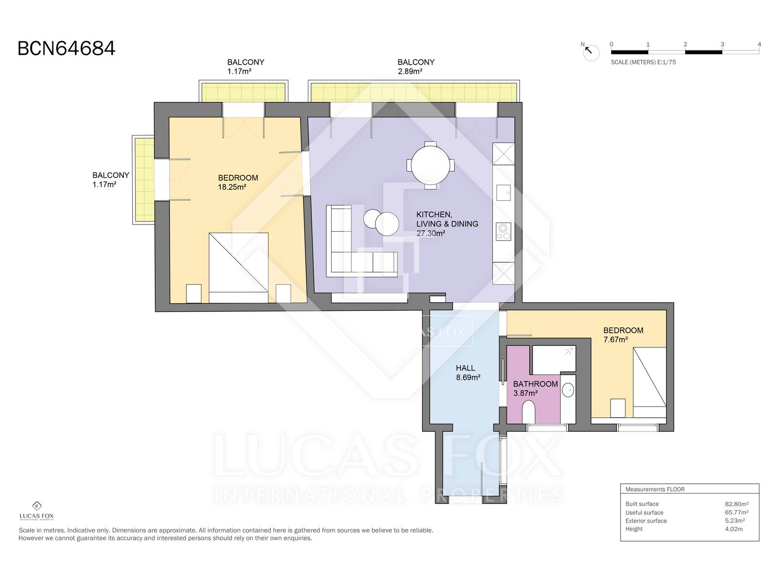 Wohnung in Barcelona, Spanien 2 Schlafzimmer, 82 m2 Nr. 161390