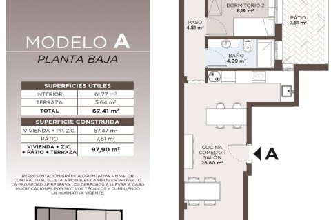 Dzīvoklis pārdošanā Torrevieja, Alicante, Spānijā 2 istabas, 97 m2 Nr. 180350 - attēls 11