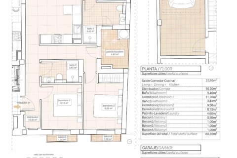 Apartamento en venta en Hondon De Las Nieves, Alicante, España 3 dormitorios, 92 m2 No. 171544 - foto 2