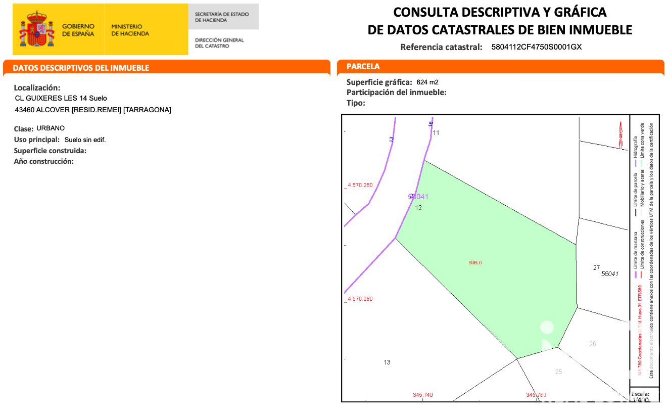 Tontti Alcover, Tarragona, Espanja 623 m2 No. 195061