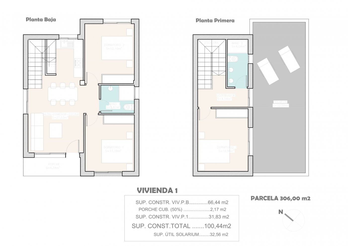 Villa i Ciudad Quesada, Alicante, Spanien 3 sovrum, 102 kvm. Nr. 75801