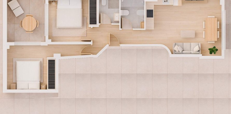 Huoneisto Alicante, Espanja 2 makuuhuonetta, 61 m2 No. 154568