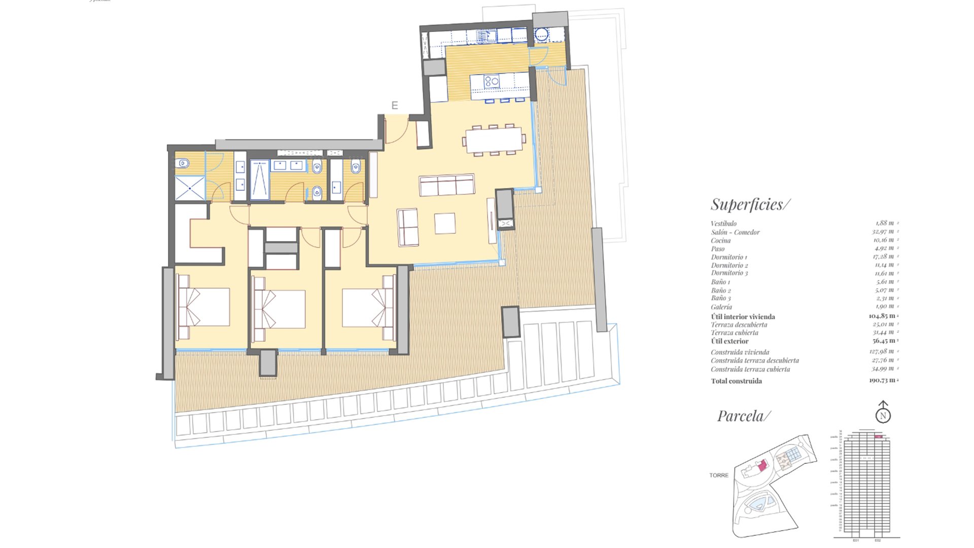 Appartamento in Benidorm Beach, Benidorm, Alicante, Spagn, 3 camere da letto, 104.85 mq. N° 55870