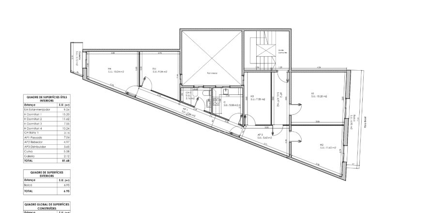 Apartamento en Barcelona, España 4 dormitorios, 111 m2 No. 148884