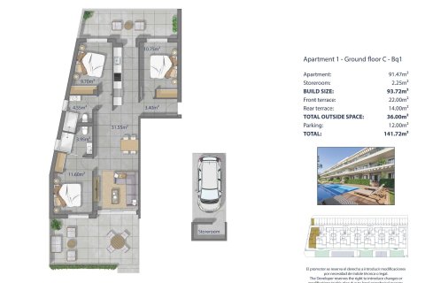 Dzīvoklis pārdošanā Los Alcazares, Murcia, Spānijā 3 istabas, 93 m2 Nr. 193322 - attēls 12