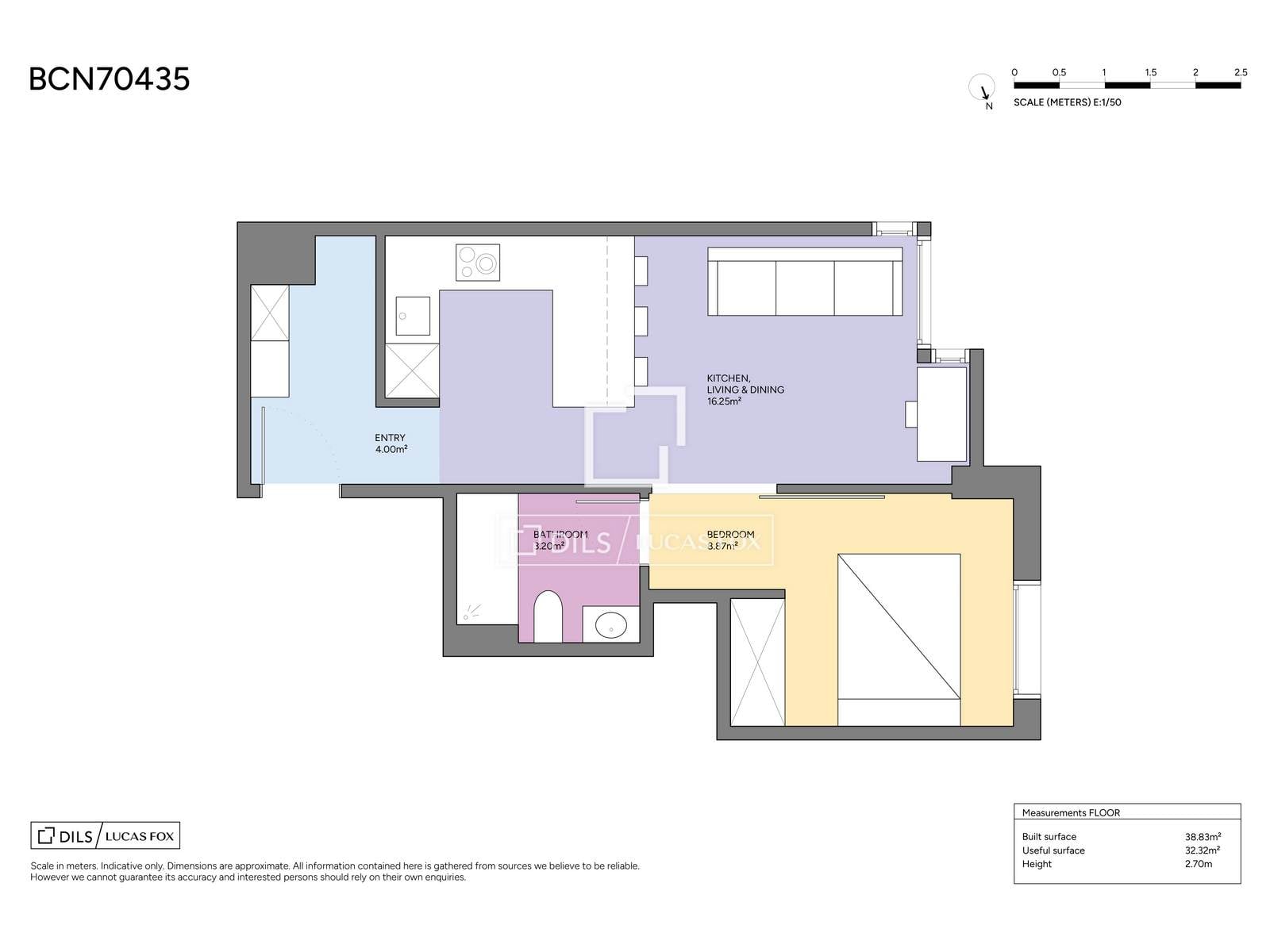 Apartment in Barcelona, Spain 1 bedroom, 39 sq.m. No. 192805