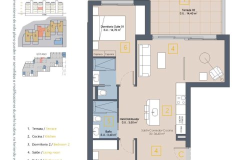 Продажа квартиры в Мурсия, Испания 3 спальни, 101м2 №190976 - фото 9