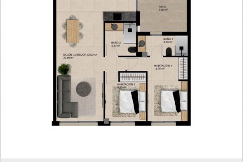 Продажа квартиры в Катраль, Аликанте, Испания 2 спальни, 84м2 №170225 - фото 7