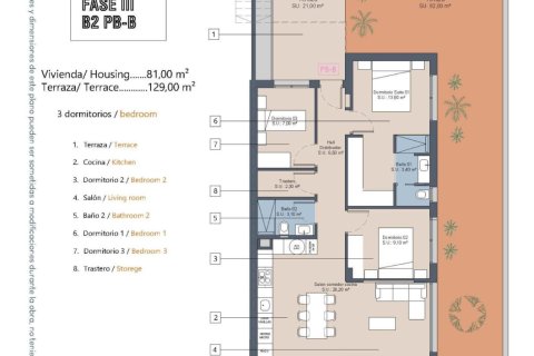 Bungalow till salu i Los Alcazares, Murcia, Spanien 3 sovrum, 81 kvm. Nr. 149219 - foto 25