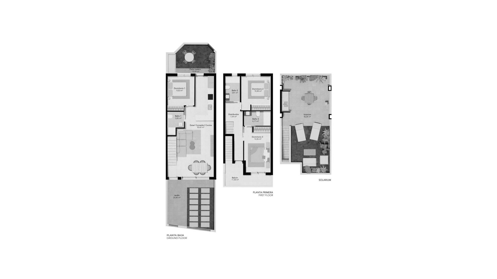 Radhus i Bahia Homes Horadada 3, Pilar de la Horadada, Alicante, Spanien 4 sovrum, 222.2 kvm. Nr. 166372