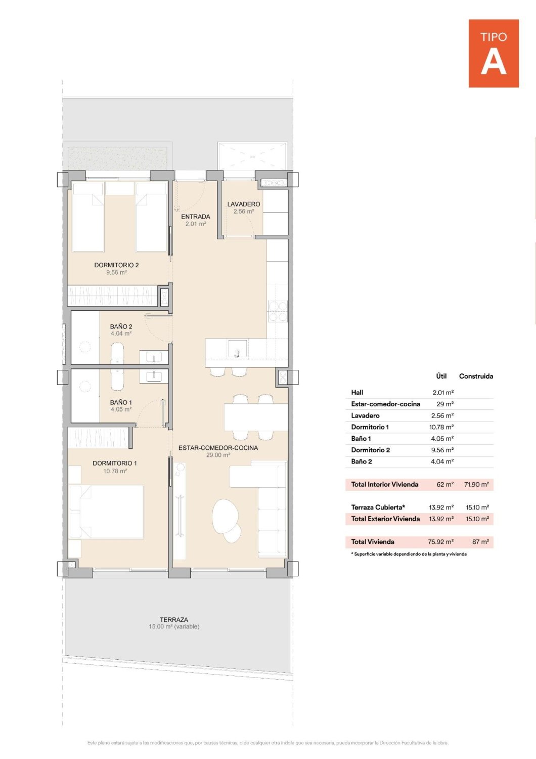 Квартира в Ла Нусия, Аликанте, Испания 2 спальни, 87м2 №141708