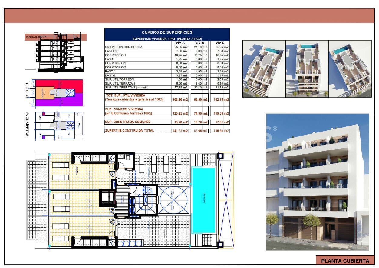 Apartament w Torrevieja, Alicante, Hiszpania 3 sypialnie, 92 mkw. nr 149660