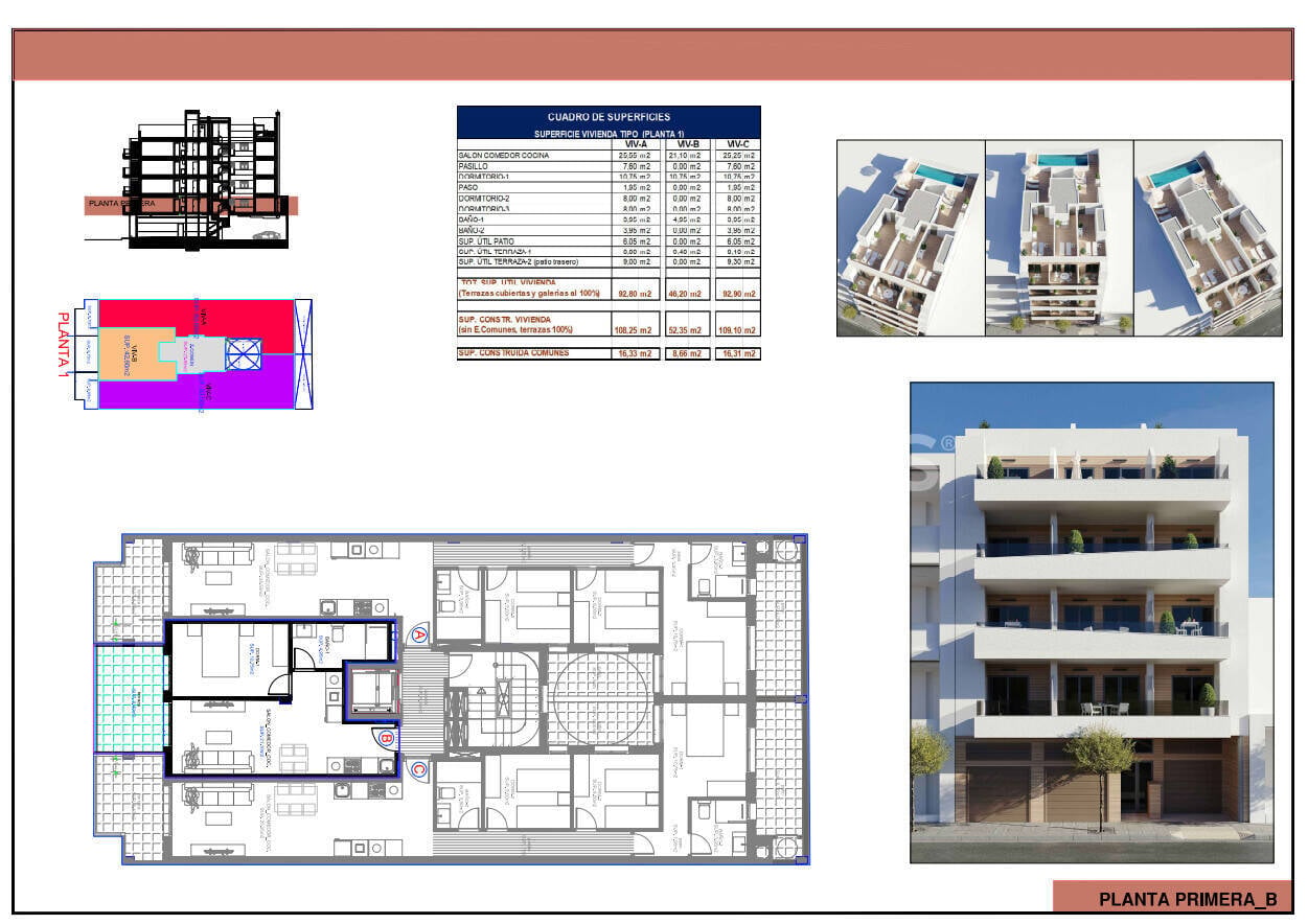 Apartament w Torrevieja, Alicante, Hiszpania 3 sypialnie, 92 mkw. nr 149660