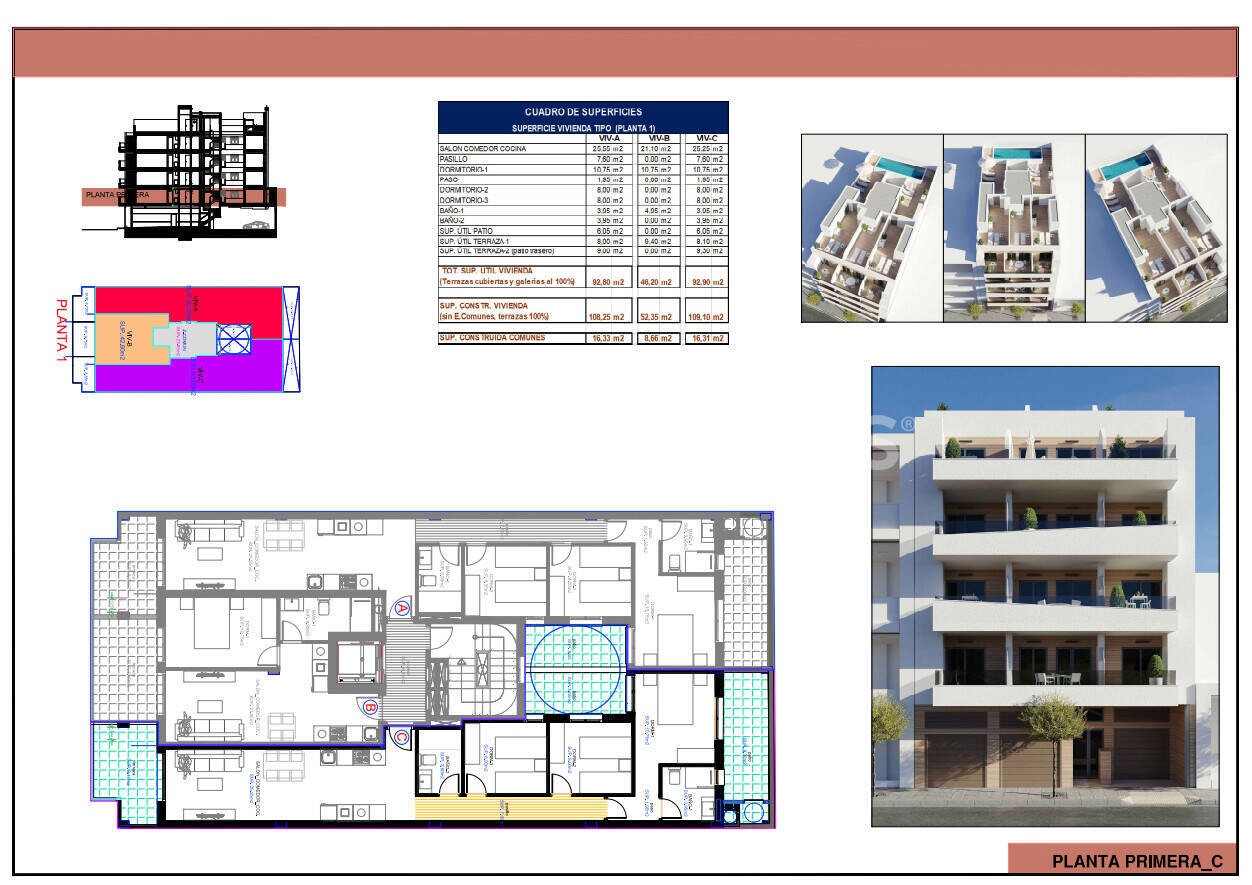 Apartament w Torrevieja, Alicante, Hiszpania 3 sypialnie, 92 mkw. nr 149660