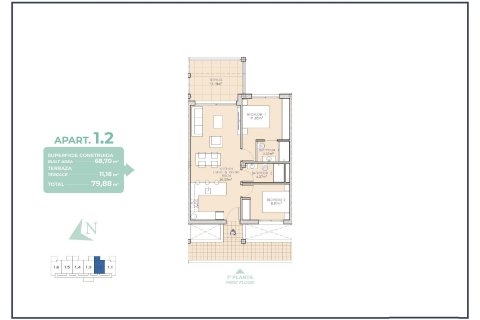 Lägenhet till salu Los Alcazares, Murcia, Spanien 2 sovrum, 68 kvm. Nr. 112677 - foto 13