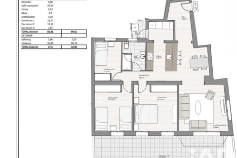 Appartamento in affitto a Mataro, Barcelona, Spagna 3 camere da letto, 94 mq. N° 152248 - foto 21