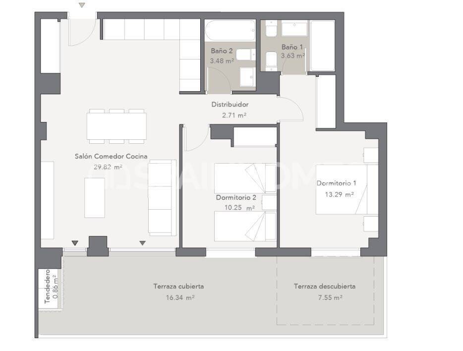 Huoneisto Malaga, Espanja 4 makuuhuonetta, 90 m2 No. 195409