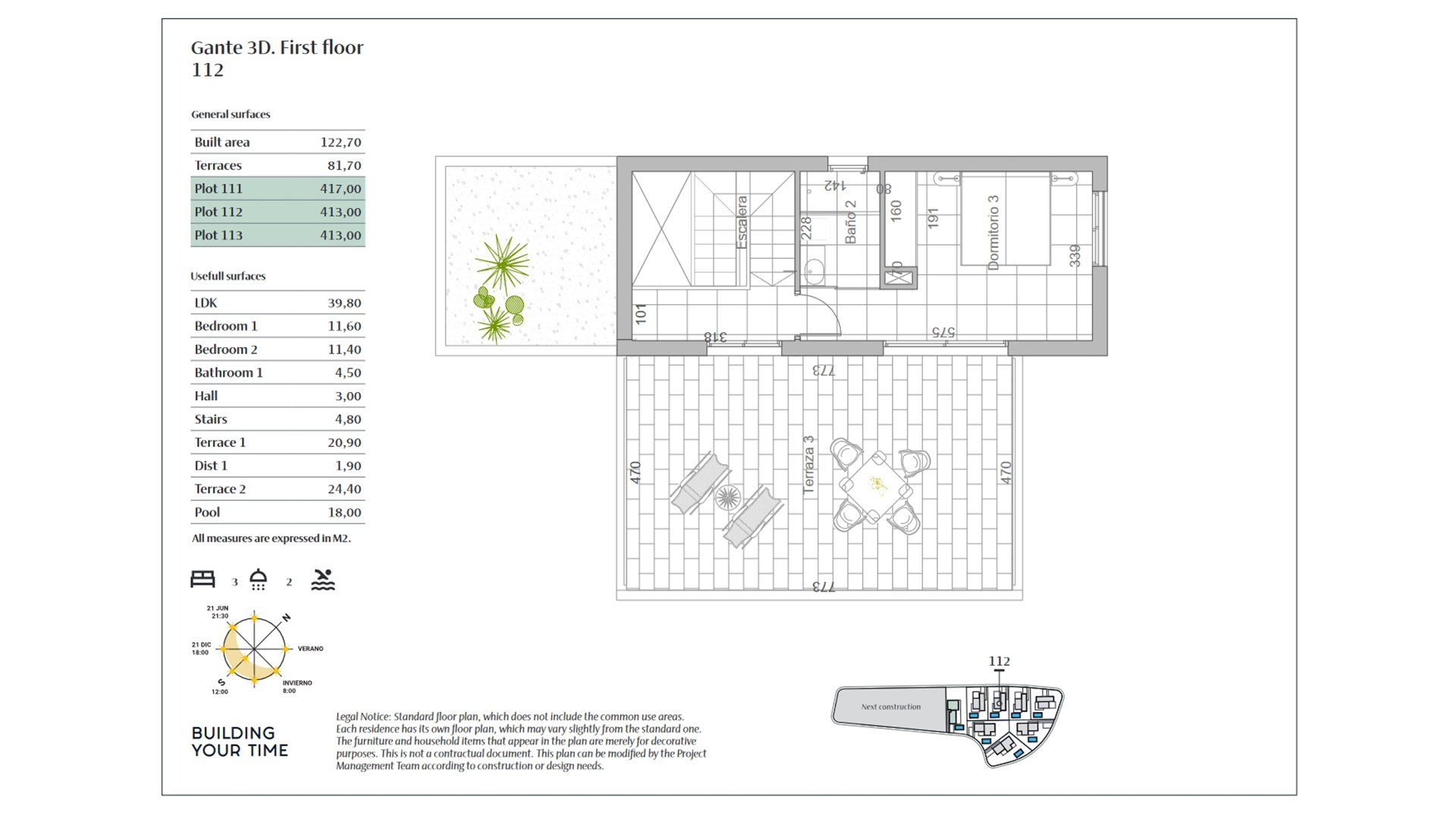 Villa en Balcon De Finestrat Villas, Finestrat, Alicante, España 3 dormitorios, 122.7 m2 No. 55064