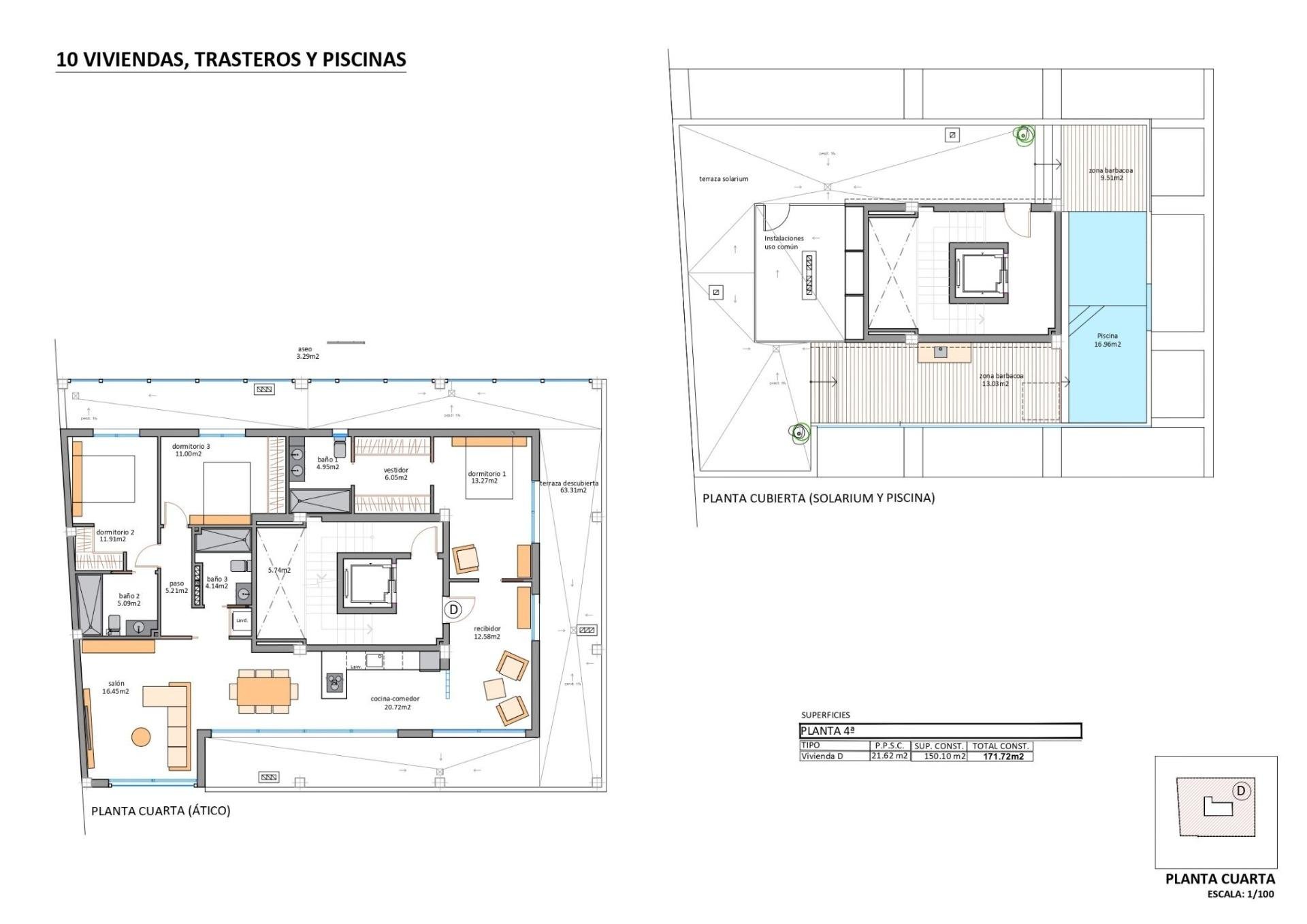 Huoneisto Lo Pagan, Murcia, Espanja 3 makuuhuonetta, 171 m2 No. 151615