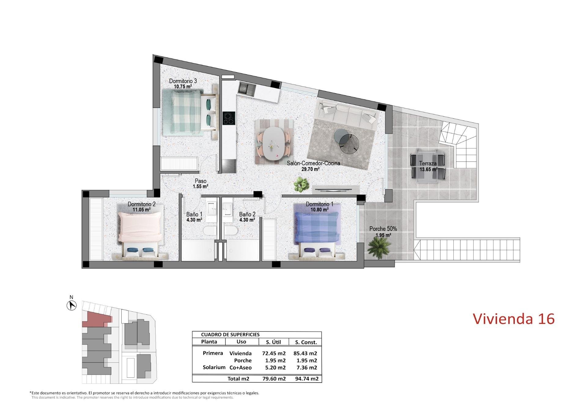 Bungalo Pilar de la Horadada, Alicante, Spānijā 3 istabas, 92 m2 Nr. 192897