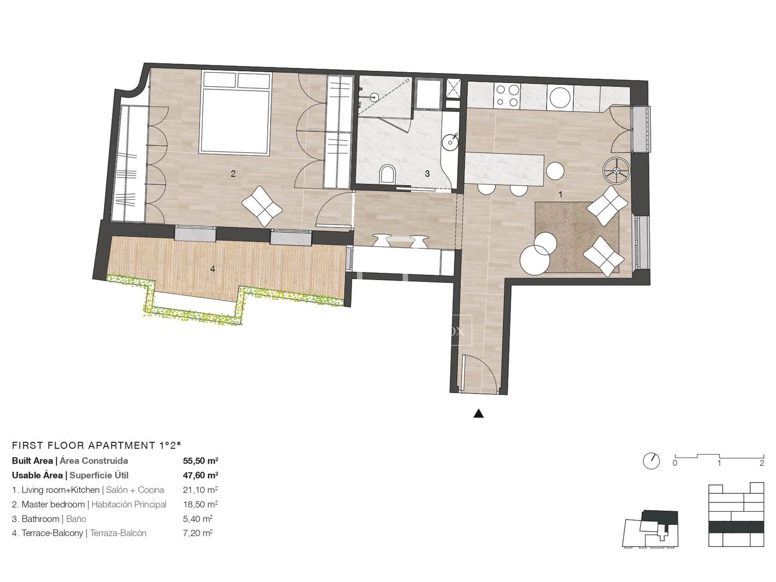 Apartment in Barcelona, Spain 1 bedroom, 57 sq.m. No. 192831