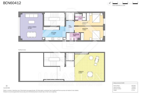 Penthouse w Barcelona, Hiszpania 2 sypialnie, 86 mkw. nr 150711 – zdjęcie 9