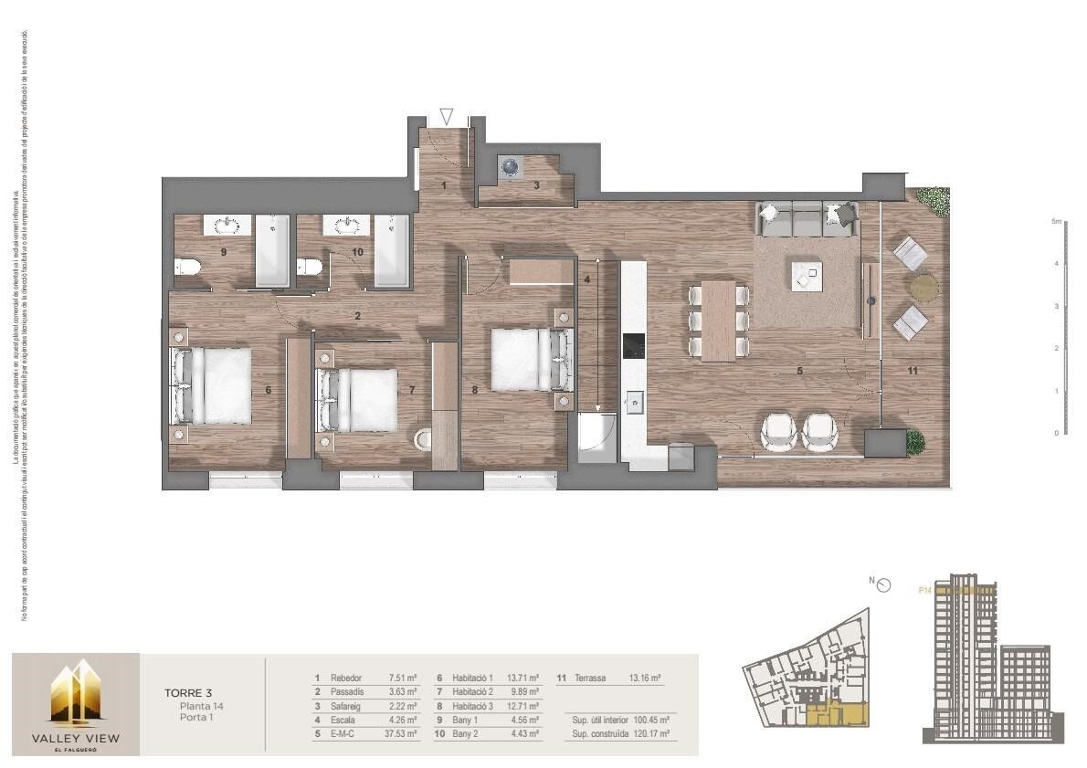 Penthäuser in Principado De Andorra (Ninguna Poblacion Tiene C.P.), Lleida, Spanien 3 Schlafzimmer, 215 m2 Nr. 178942