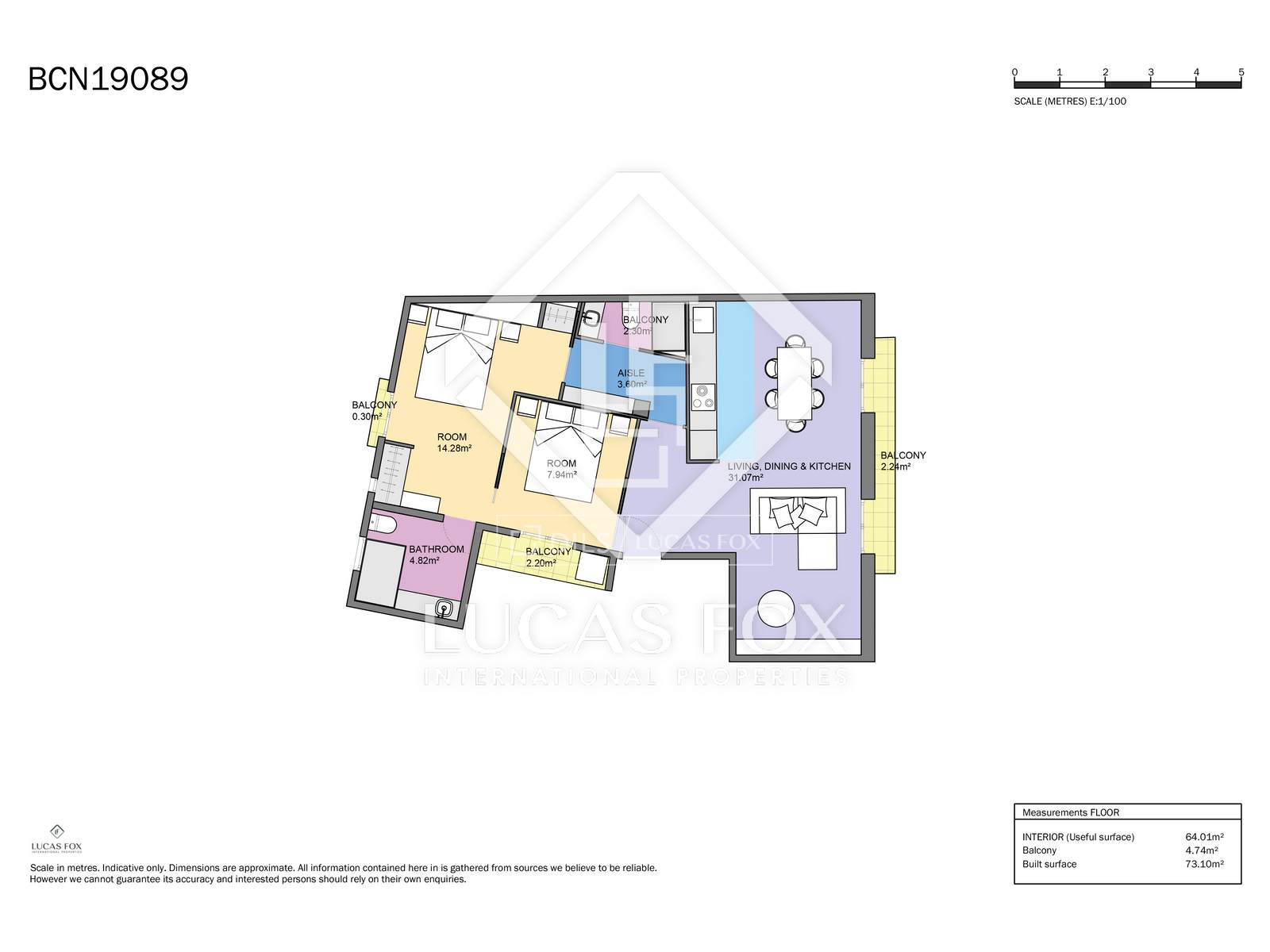 Appartamento a Barcelona, Spagna 2 camere da letto, 85 mq. N° 192744