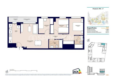 Apartment for sale in Alicante, Spain 3 bedrooms, 88 sq.m. No. 177922 - photo 10